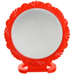 Зеркало настольное в пластиковой оправе «Резная окантовка» круг, подвесное d-19,5см (Стикер на минивложение)