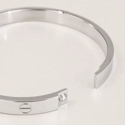 Жесткий браслет «Love Crystal» Silver