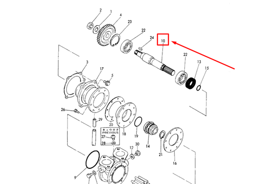 123678-42280 SHAFT, WATER PUMP