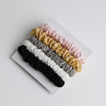 Набор резинок для волос "Small" розовый, черный, айвори, золотистый, серый