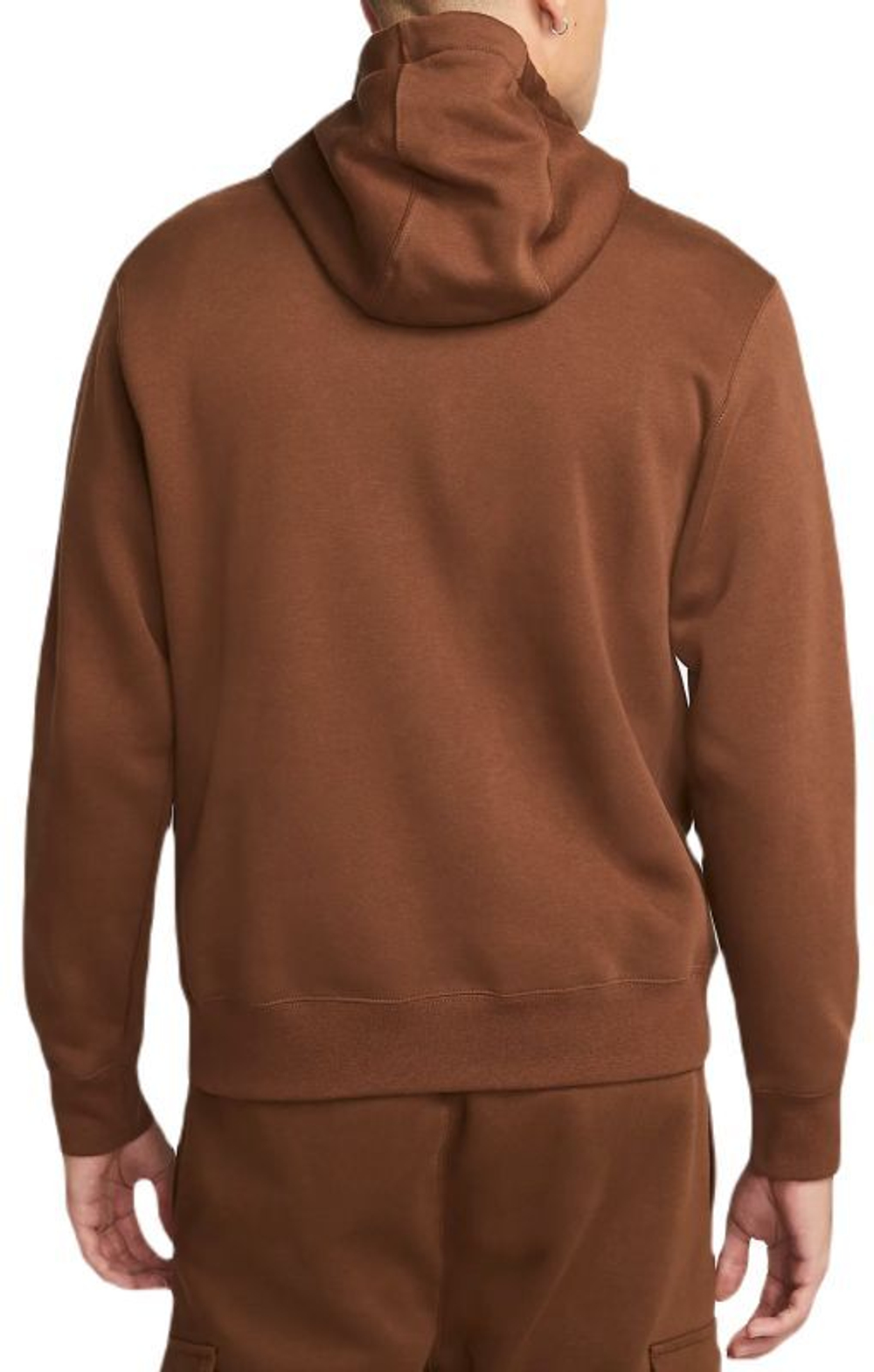 Мужская кофта теннисная Nike Sportswear Club Fleece Pullover Hoodie - oxen brown/oxen brown/white