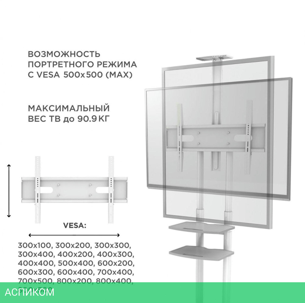 Кронштейн-стойка Onkron TS1881 белый