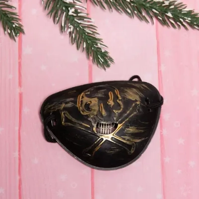 Повязка на глаз «Пират серебряный череп»