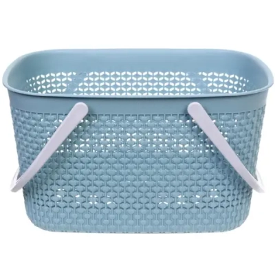 Корзинка хозяйственная с ручками «ПАЛЕРМО», цвет голубой, 25.5*35*22.5см