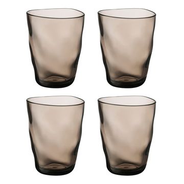 Набор стаканов из акрила hollow, 450 мл, серо-коричневый, 4 шт.