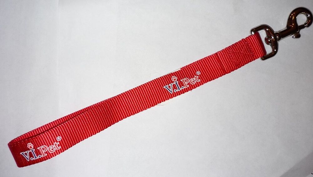 Водилка-ручка VIPet ширина 25мм длина 35см (стальная фурнитура) цвет красный