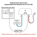 Водонагреватель проточный Zanussi 3-logic 5,5 TS (душ+кран)