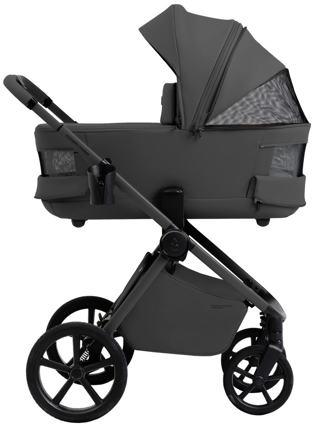 Коляска 4 в 1 Sweet Baby SBL Elegante Therma Colore + автокресло Elegante Plus с базой i-Size ISOFIX DK780 Dark Grey