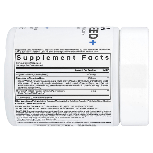 Codeage, Mimosa Pudica Seed +, 120 капсул