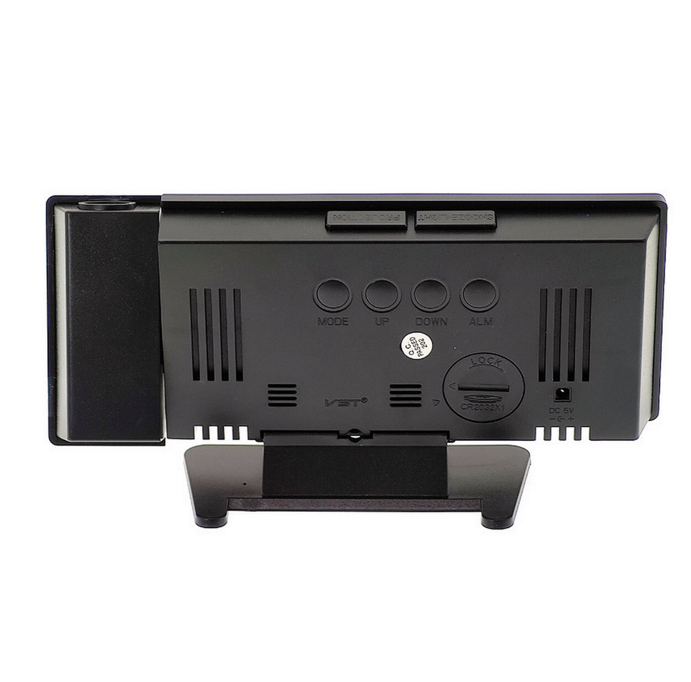 Часы зеркальные с проекцией VST-896 черный корпус