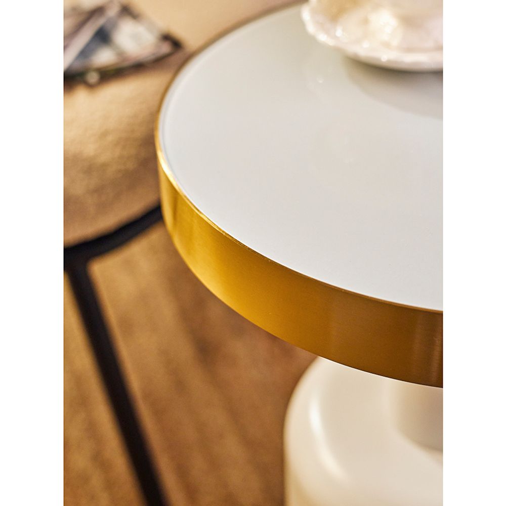 Столик журнальный Froud, Ø35 см, белый