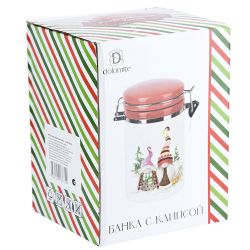 Банка для сыпучих продуктов (клипс) " " v=800мл (подарочная упаковка)