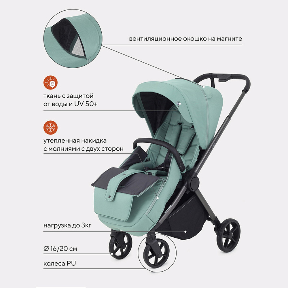 Детская прогулочная коляска Rant Golf RA101 Sage Green