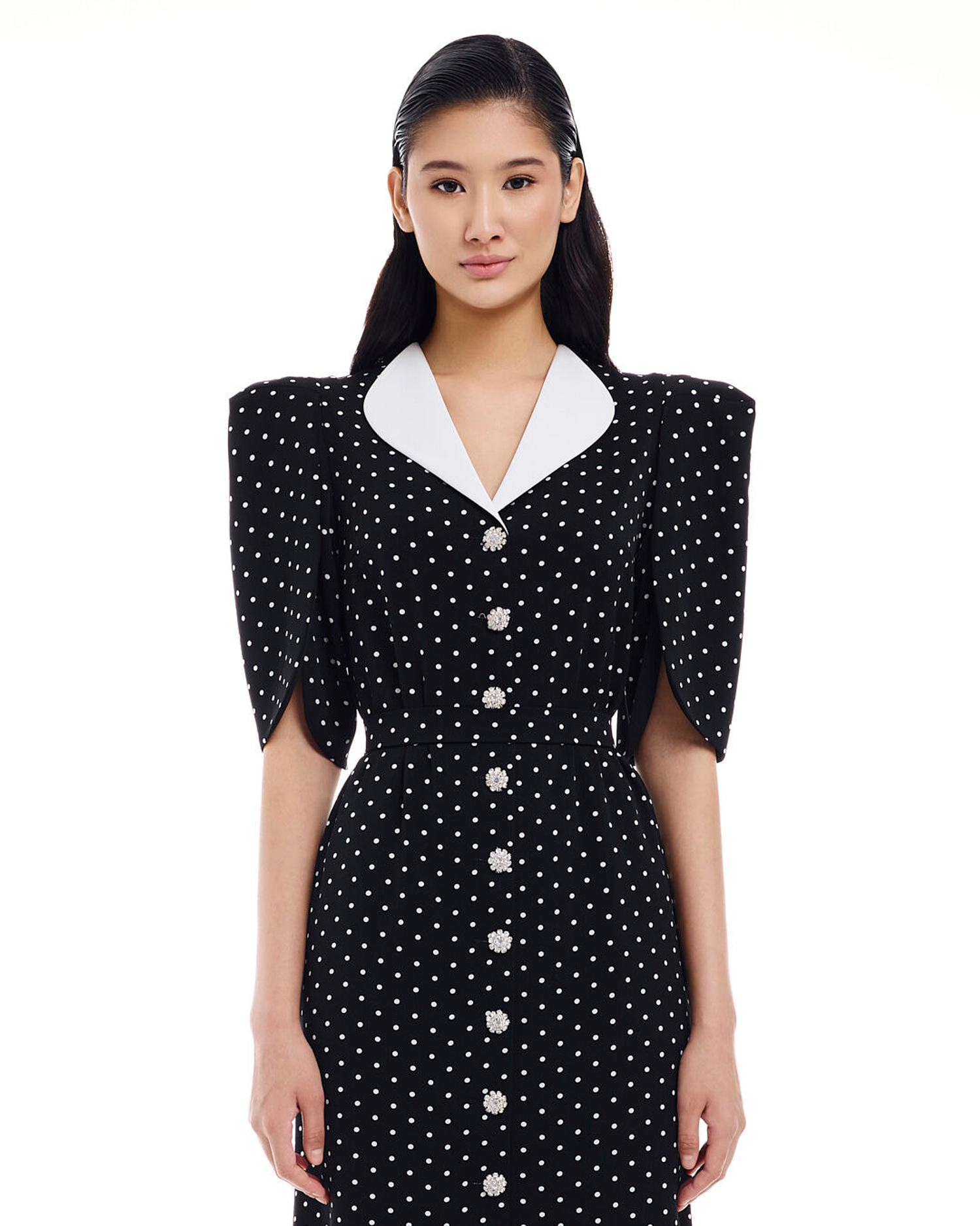 Платье Sillage (Силлаж) черное в белый горошек