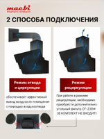 Кухонная вытяжка MACBI MTG60TL 1100 м3/ч Белое стекло 3 каскад