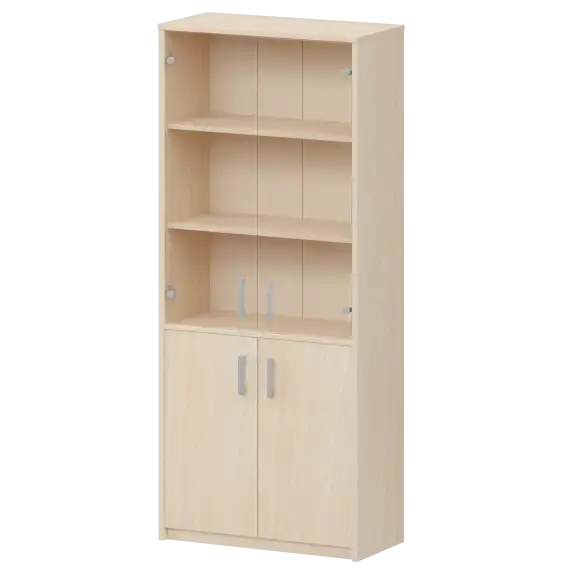 Шкаф комбинированный с прозрачным стеклом А-310/А-стл310пр Бук 770x365x2000 Арго