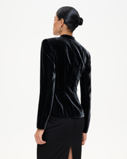 Жакет приталенный из бархата