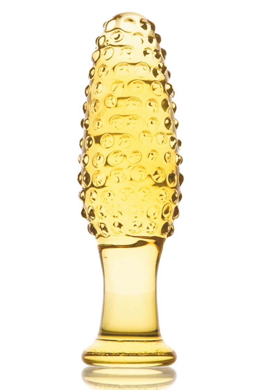 Анальная пробка стеклянная Sexus Glass с точками, 13 см