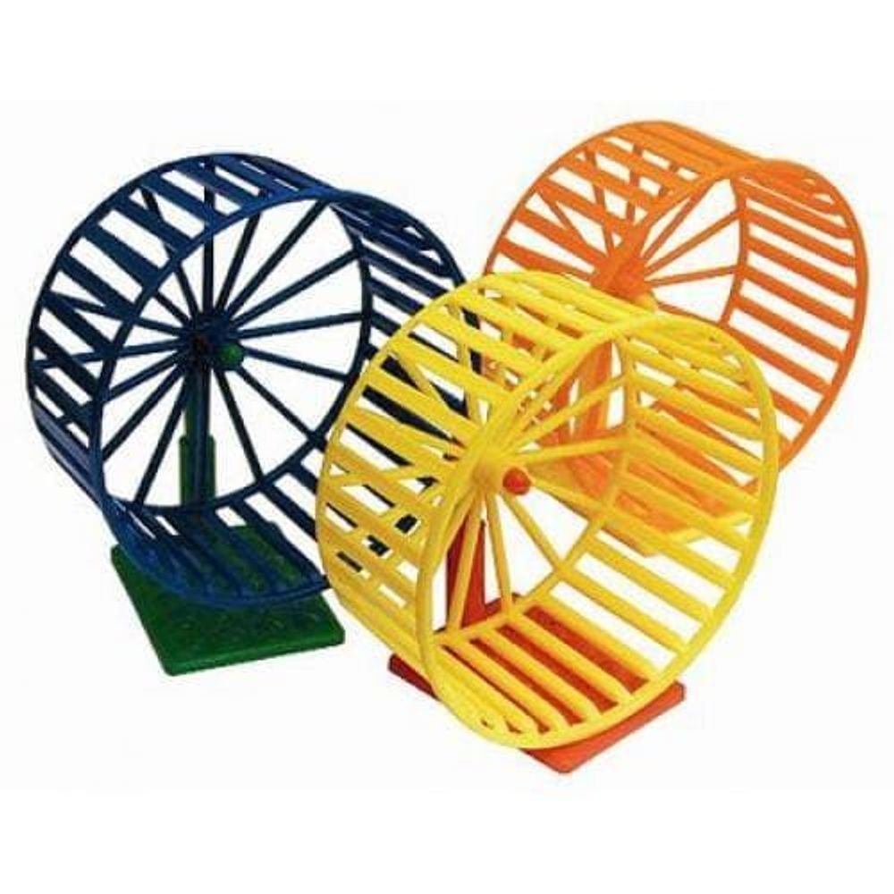 Беговое колесо для грызунов с подставкой, пластикое d=14 см