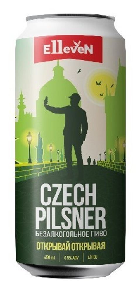 Пиво безалкогольное Эллевен Чешский Пилснер / Elleven Czech Pilsner 0.45 - банка