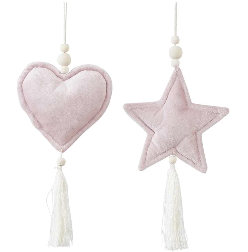 Подвеска 11х3х10см House of Seasons Звезда/Сердце розовая с кисточкой в ассортименте 2 вида