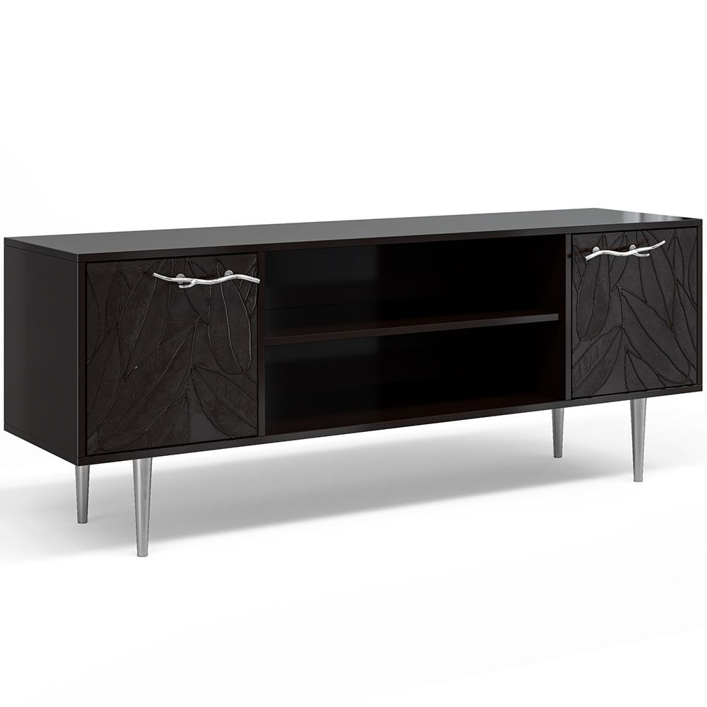 Тумба под ТВ Арт Колор leaves 155см Стайл Сильвер Терпкий коричневый