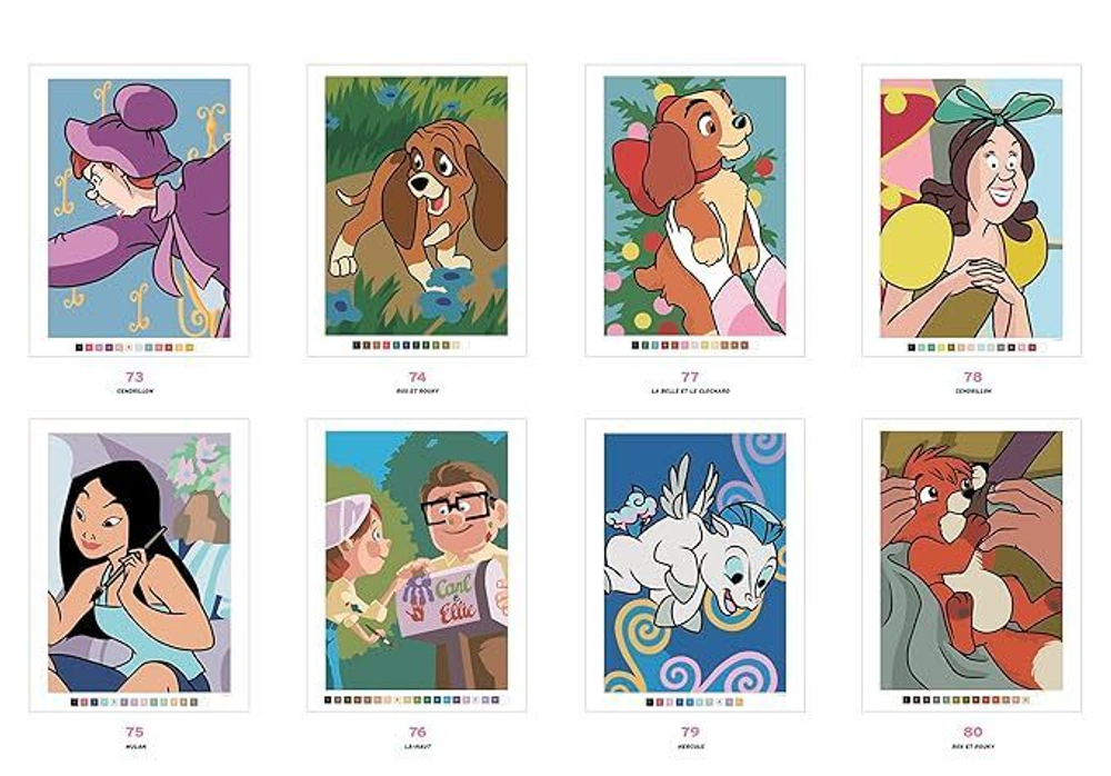 Раскраска по номерам Coloriages mysteres Disney - Trompe l'oeil Babies, 128стр.