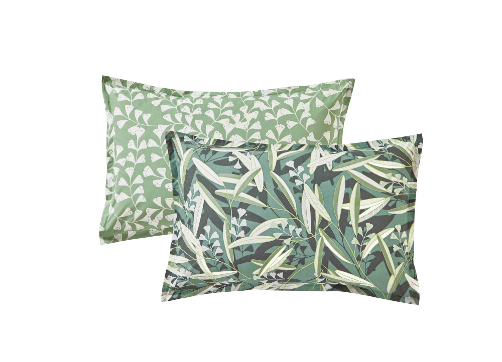 Постельное белье 2 спальное евро Blanc des Vosges Botanico Kaki Франция