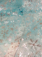 Органза снежинки БИРЮЗА, 1м