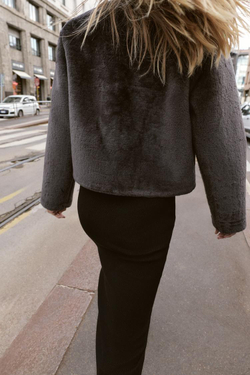 ZARA КУРТКА-ДУБЛЕНКА С НАВЕСНЫМИ ЗАСТЕЖКАМИ, КОРИЧНЕВЫЙ