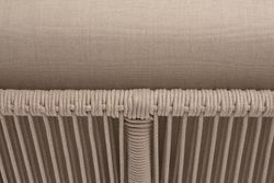 "Канны" угловой модуль плетеный из роупа, каркас алюминий белый муар, роуп бежевый круглый, ткань бежевая 15052