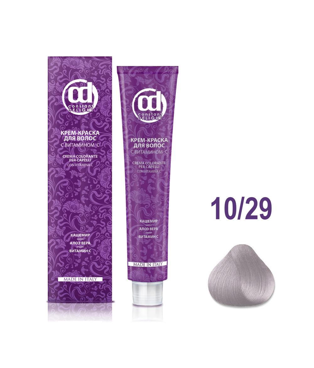 Д 10/29 крем-краска для волос с витамином С светлый блондин пепельно-фиолетовый 100 мл