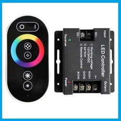 Контроллер RGB 12V 216W(24V 432W) 18A RGB с кольцевым сенсорным черным радиопультом rfc18aesb