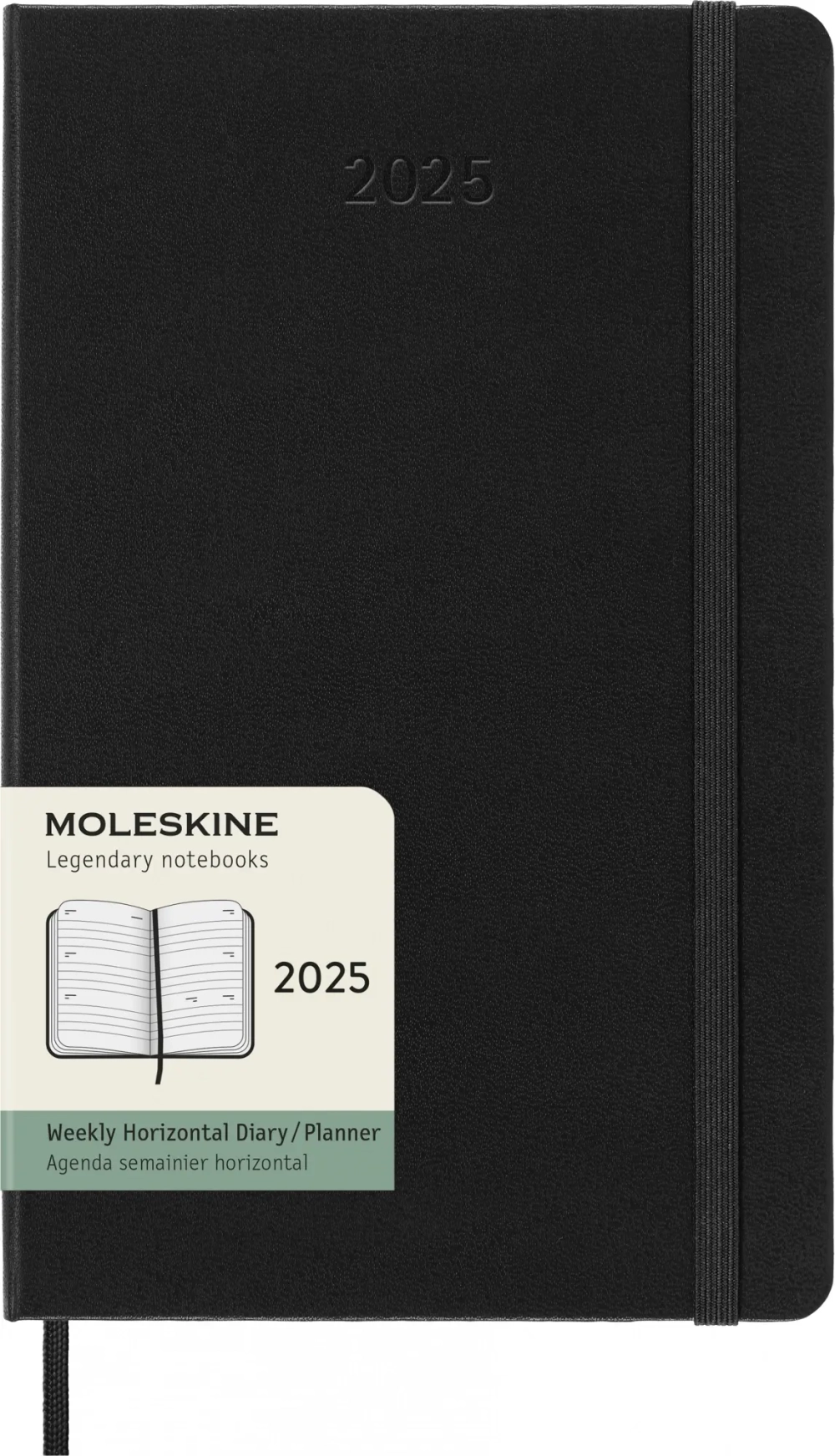 Еженедельник на 2025 год Moleskine Classic Weekly Horizontal (DHB12WH3) 13х21см твердая обложка черный
