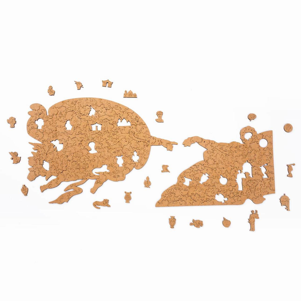 Пазл "Сотворение Адама " от Woodzle - Деревянный пазл, деталей 275, картина известного художника Микеланджело. Детали деревянного пазла разных форм