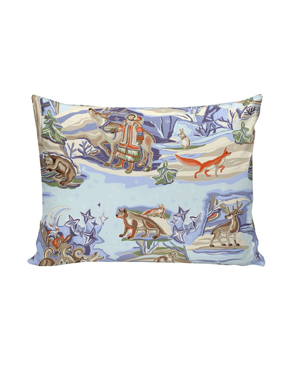 Постельное белье перкаль Сказка "Сказки севера" 1,5-сп Наволочка 50х70 см 1 шт Простынь на резинке 90x200 см Пододеяльник 145x215 см