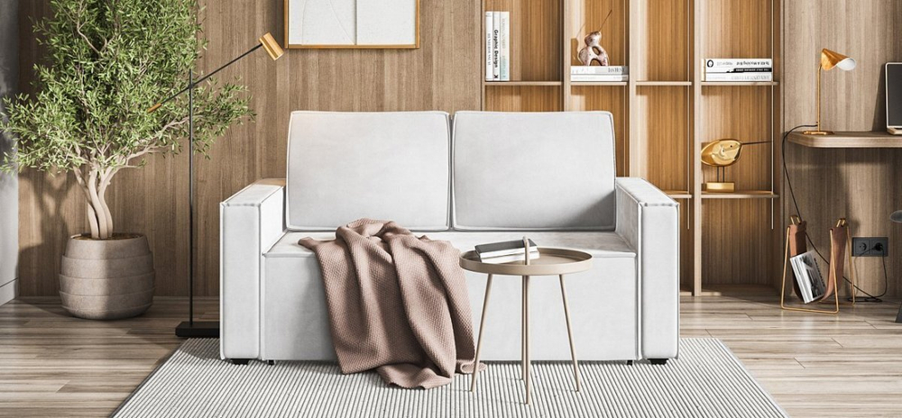 Диван Норд двухместный Велюр Монолит сталь