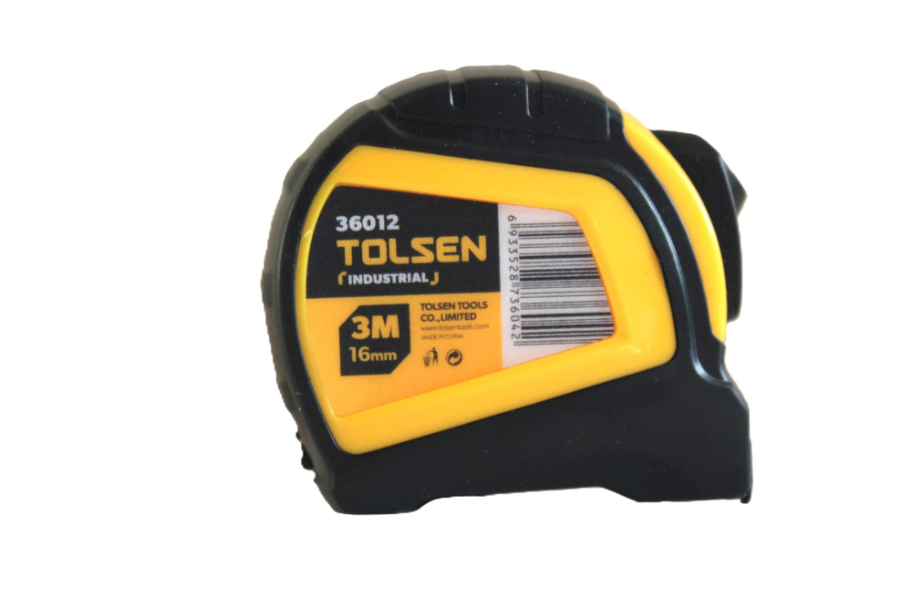 Рулетка TOLSEN ПРОФИ с автостопом комбинированный корпус 3х16мм 36012