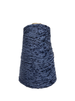 Пряжа на бобине 200г -100% натуральный шелк велюр (Италия) 100г-610м темно-синий