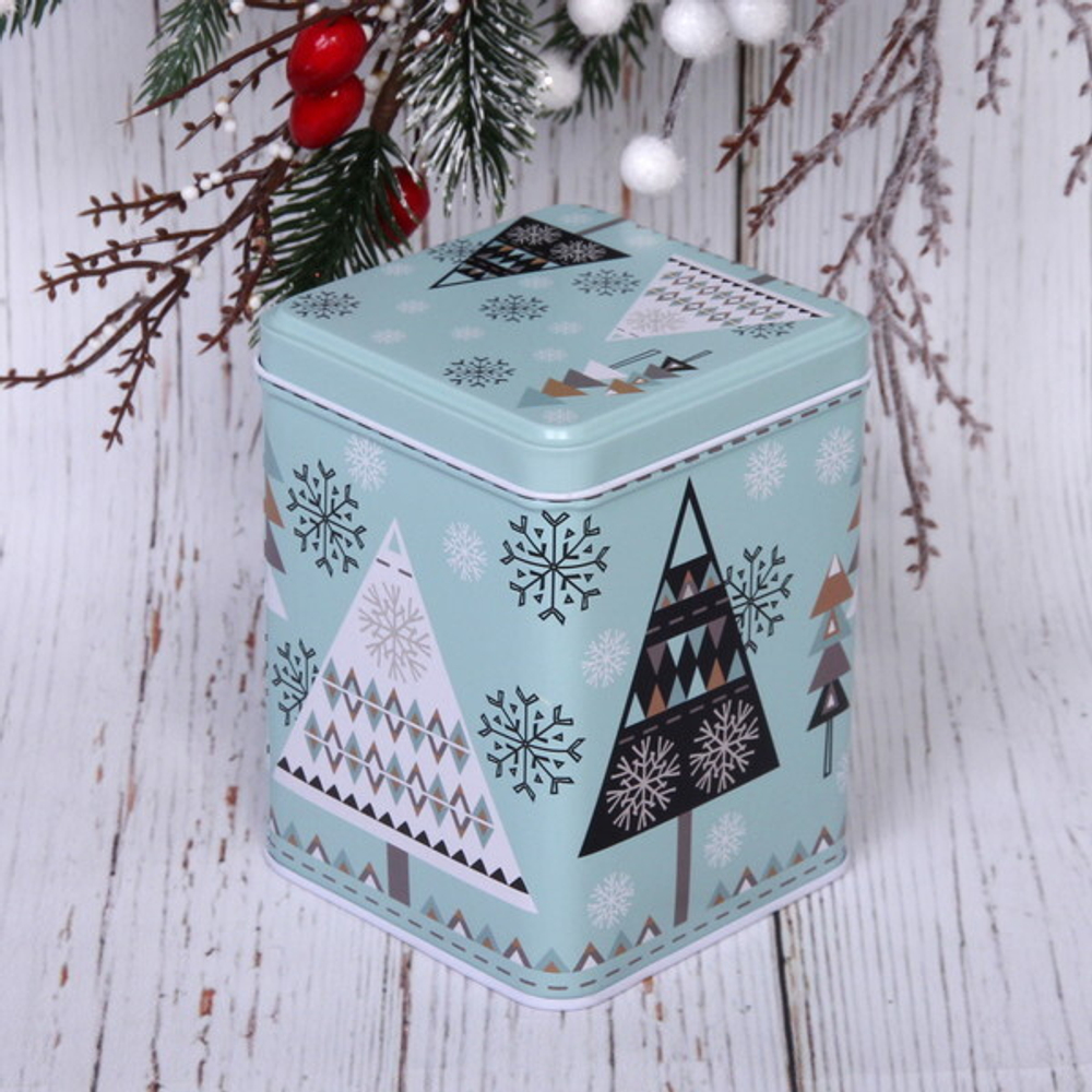 Банка жестяная «Снежинка» 800мл 8,9*8,9*11,4см