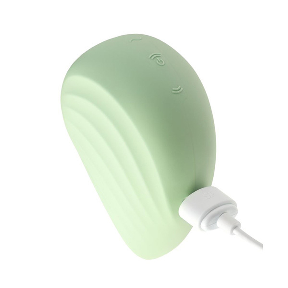 Салатовый вакуум-волновой стимулятор клитора 9,1см Satisfyer Pearl Diver