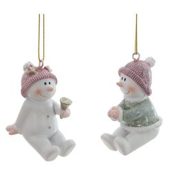 GAEM Фигурка декоративная подвесная "Снеговик", L2,5 W5 H5 см, 2в.