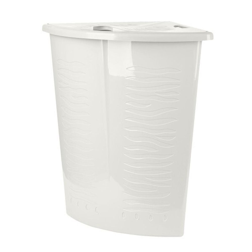 Корзина для белья Keeplex Regular с откидной крышкой 40л угловая 50х37х54см белое облако