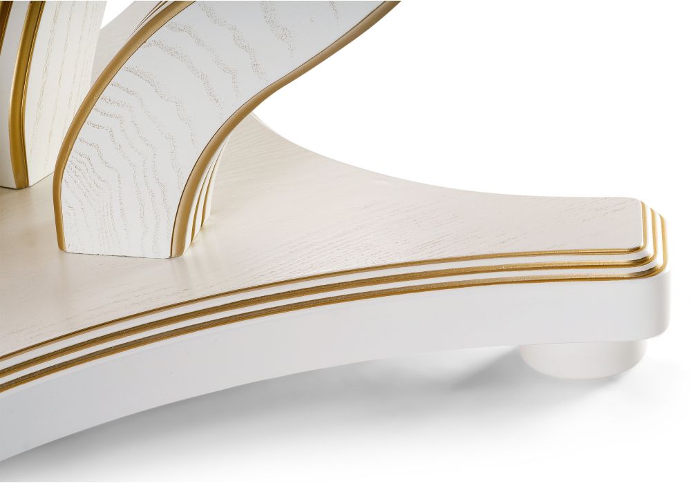 Стол Дорсет 120(170)х120х76 молочный / золото