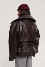 Куртка реглан из экокожи