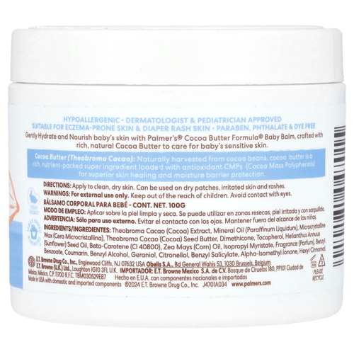 Palmer's, Baby, Cocoa Butter Formula® с витамином E, детский бальзам с какао-маслом, 100 г (3,5 унции)