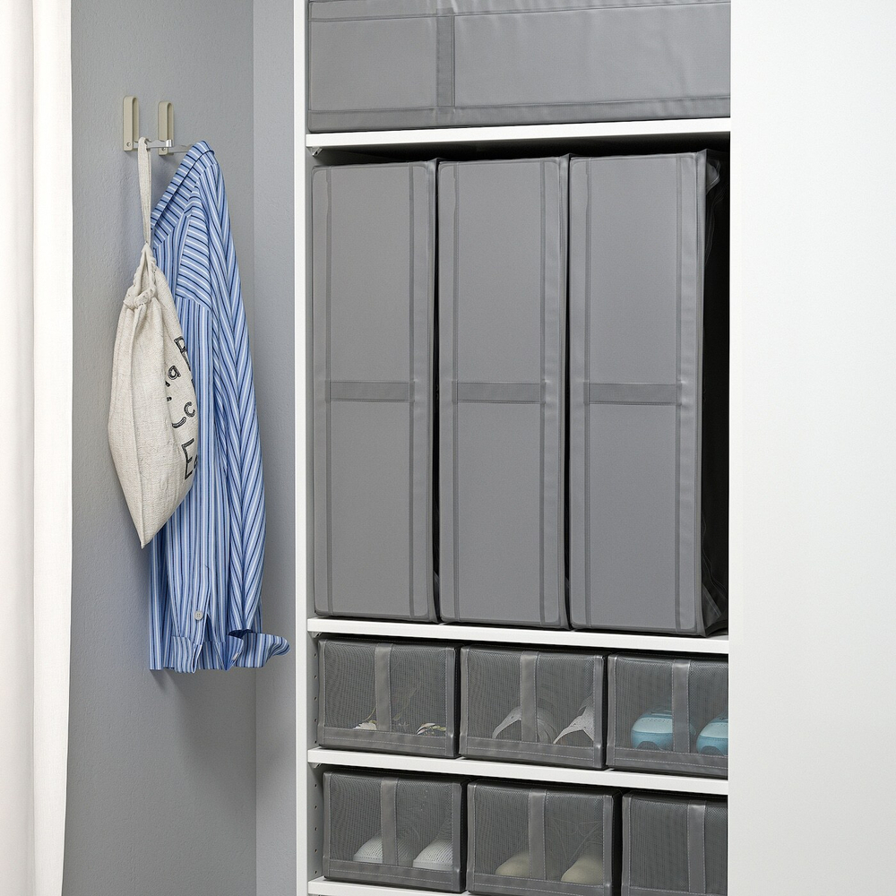 Кофр IKEA SKUBB (СКУББ), Серый, 69х55х19 см