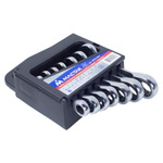 МАСТАК (0215-07H) Набор комбинированных трещоточных укороченных ключей, 10-19 мм, 7 предметов