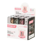 Точилка Basir, двойная, с контейнером, серия "Ромб", 4 цвета корпуса, размер 4.7*4.5*3.4 см