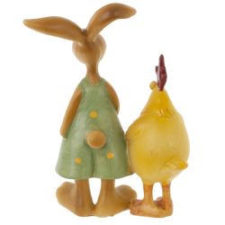GAEM Фигурка декоративная "Заяц с петухом", L6 W2 H9 см, 2в.